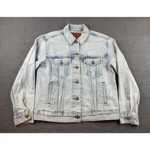 Levis Red Tab Jacket Size‎ S Distressed Western Trucker Denim Washed Jacket